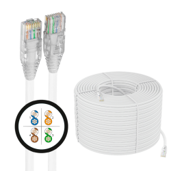 4PH Кабель LAN витая пара 200m в бухте, UTP кат.6, CCA 4*2*7/0.2(24AWG), многожильный (Stranded), белый, 4PH-R90884