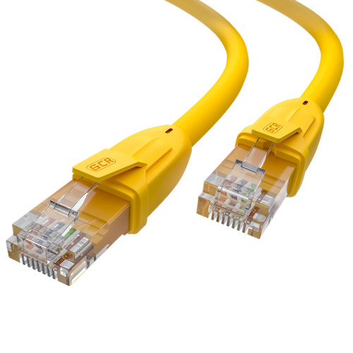 GCR Патч-корд прямой 3.0m UTP кат.6, желтый, 24 AWG, литой, ethernet high speed, RJ45, T568B, GCR-52373