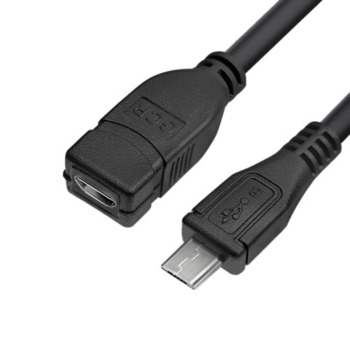 GCR Удлинитель 1.0m MicroUSB M/F, черный, 28/28 AWG, GCR-52447