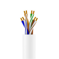 GCR Кабель витая пара 5e U/UTP PVC 300м медь 4*2*7/0.2(24AWG) многожильный(Stranded), OD 5,5мм, белый, GCR-57783