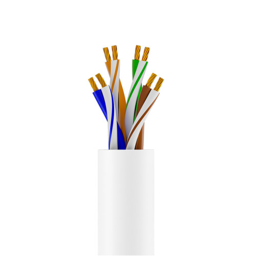GCR Кабель витая пара 5e U/UTP PVC 300м медь 4*2*7/0.2(24AWG) многожильный(Stranded), OD 5,5мм, белый, GCR-57783
