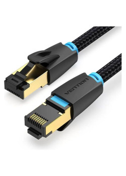 Патч-корд Vention прямой SFTP cat.8 RJ45 - 3м. Черный Тканевая оплетка