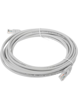Патч-корд Cabeus PC-UTP-RJ45-CAT.5E-5M-LSZH U/UTP RJ-45 вил.-вилка RJ-45 кат.5E 5м серый LSZH