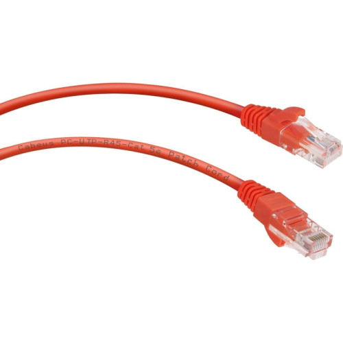Патч-корд Cabeus PC-UTP-RJ45-CAT.5E-0.3M-RD U/UTP RJ-45 вил.-вилка RJ-45 кат.5E 0.3м красный ПВХ