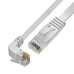 GCR Патч-корд PROF плоский 5.0m, UTP медь кат.6, белый, нижний угол, ethernet high speed 10 Гбит/с, RJ45, T568B