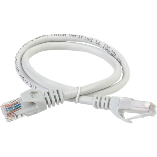 Патч-корд ITK PC01-C5EU-1M5 UTP RJ-45 вил.-вилка RJ-45 кат.5E 1.5м серый ПВХ (уп.:1шт)