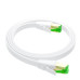 GCR Патч-корд LSZH PROF плоский прямой 2.0m, FTP, кат.8 ethernet, RJ45, медь, 30 AWG, белый, литой, экранированные коннекторы 24K GOLD, T568B, GCR-55858