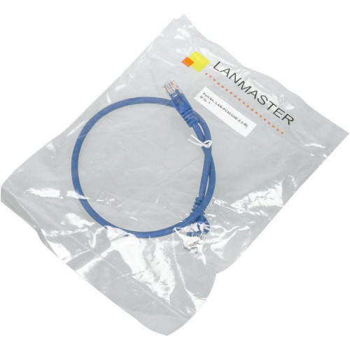 Патч-корд Lanmaster LAN-PC45/U5E-0.5-BL UTP RJ-45 вил.-вилка RJ-45 кат.5E 0.5м синий LSZH (уп.:1шт)