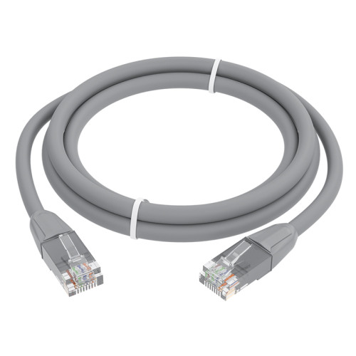 GCR Патч-корд прямой 1.0m LSZH UTP кат.6, серый, 24 AWG, литой без фиксатора, ethernet high speed, RJ45, T568B, GCR-52748