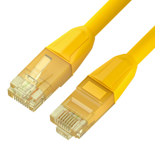 GCR Патч-корд прямой 0.15m LSZH UTP кат.6, желтый, 24 AWG, литой без фиксатора, ethernet high speed, RJ45, T568B, GCR-53027