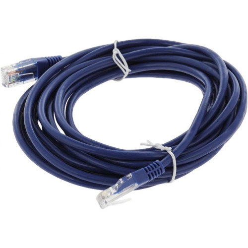 Патч-корд Lanmaster TWT-45-45-5.0-BL UTP RJ-45 вил.-вилка RJ-45 кат.5E 5м синий ПВХ (уп.:1шт)