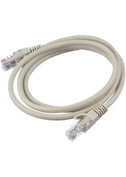 Патч-корд/ Патч-корд GoPower RJ-45 (m)-RJ-45 (m) 1.0м кат.5е ПВХ 26AWG CCA серый в пакете (1/100)