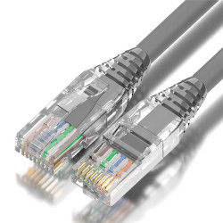 GCR Патч-корд 0.15m LSZH UTP кат.5e, серый, коннектор ABS, 24 AWG, ethernet high speed 1 Гбит/с, RJ45, T568B, GCR-52937