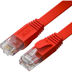 GCR Патч-корд PROF плоский прямой 20.0m, UTP медь кат.6, красный, 30 AWG, ethernet high speed 10 Гбит/с, RJ45, T568B, GCR-52863