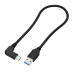 GCR Кабель интерфейсный USB 3.0 (USB 3.2 Gen 1) Type C 0.5m, АМ / CM угловой, 5 Гбит/с, черный, GCR-54772