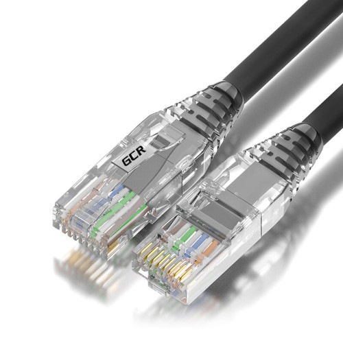 GCR Патч-корд 10.0m UTP кат.6, серый, коннектор ABS, 24 AWG, ethernet high speed 10 Гбит/с, RJ45, T568B, GCR-55424