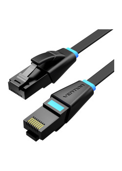 Патч-корд Vention прямой UTP cat.6, RJ45 - 2м. плоский Черный