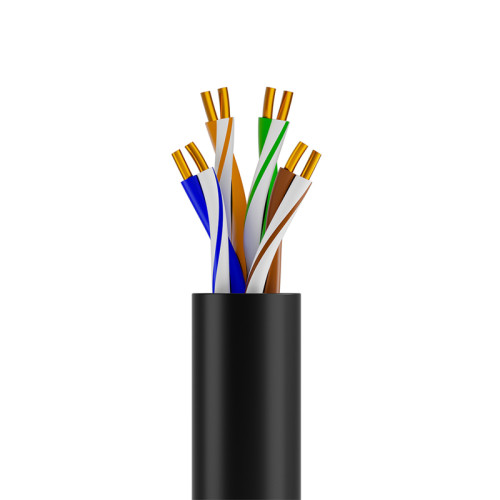 GCR Кабель витая пара 5e U/UTP PVC 200м медь 4х2х0,5 (24AWG), одножильный(Solid), черный, GCR-57708