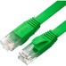 GCR Патч-корд PROF плоский прямой 15.0m, UTP медь кат.6, зеленый, 30 AWG, ethernet high speed 10 Гбит/с, RJ45, T568B, GCR-52839