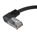 GCR Патч-корд прямой 1.0m UTP кат.5e, черный, левый угол, литой, ethernet high speed, RJ45, T568B, GCR-53127