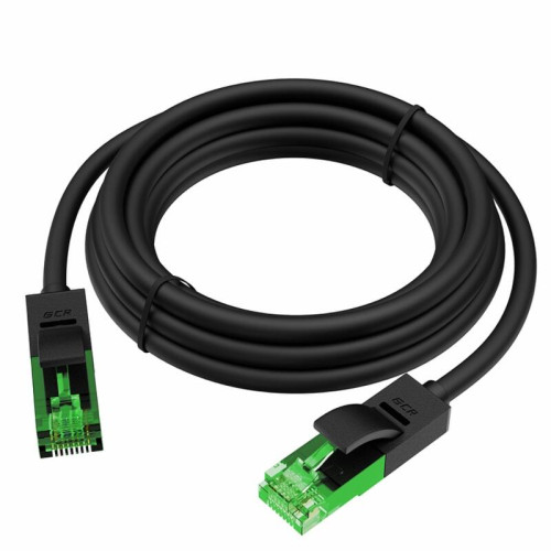 GCR Патч-корд прямой 7.5m UTP медь кат.5e, черный, 24 AWG, литой, ethernet high speed 1 Гбит/с, RJ45, T568B, GCR-56826