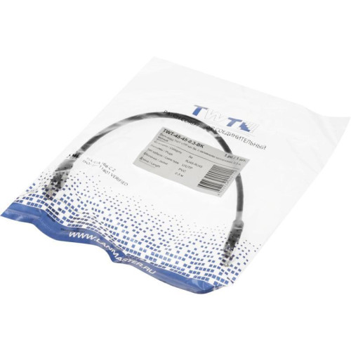 Патч-корд Lanmaster TWT-45-45-0.3-BK UTP RJ-45 вил.-вилка RJ-45 кат.5E 0.3м черный ПВХ (уп.:1шт) Патч-корд Lanmaster TWT-45-45-0.3-BK UTP RJ-45 вил.-вилка RJ-45 кат.5E 0.3м черный ПВХ (уп.:1шт)