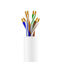 GCR Кабель витая пара 5e U/UTP PVC 200м медь 4х2х0,5 (24AWG), одножильный(Solid), белый, GCR-57727