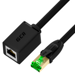 GCR PRO Удлинитель патч-корда LSZH PROF 3.0m, F/UTP медь, кат.6A, черный, никелированный коннектор, 26 AWG, ethernet high speed 10 Гбит/с, RJ45, T568B, GCR-52935