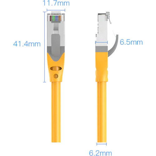 Патч-корд Vention прямой SFTP cat.6A, RJ45 - 1м. Серый