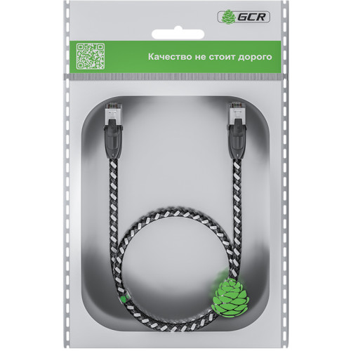 GCR Патч-корд PROF прямой 5.0m, UTP медь кат.6, STRONG черно-белый нейлон, ethernet high speed 10 Гбит/с, T568B, GCR-52779 GCR Патч-корд PROF прямой 5.0m, UTP медь кат.6, STRONG черно-белый нейлон, ethernet high speed 10 Гбит/с, T568B, GCR-52779