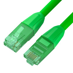 GCR Патч-корд прямой 1.5m LSZH UTP кат.6, зеленый, 24 AWG, литой без фиксатора, ethernet high speed, RJ45, T568B, GCR-52767