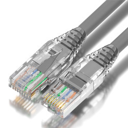 GCR Патч-корд 0.15m LSZH UTP кат.5e, серый, коннектор ABS, 24 AWG, ethernet high speed 1 Гбит/с, RJ45, T568B, GCR-52937