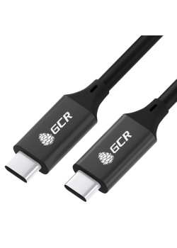 GCR Кабель USB 3.1 (USB 3.2 Gen 2) Type C-С, 1.0m, 100W/20V/5A, M/M, 10 Гбит/с, TPE, AL сase черный, черный, GCR-54071