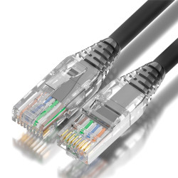 GCR Патч-корд 0.15m  LSZH UTP кат.5e, черный, коннектор ABS, 24 AWG, ethernet high speed 1 Гбит/с, RJ45, T568B, GCR-52928