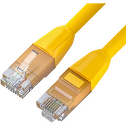 GCR Патч-корд прямой 1.0m LSZH UTP кат.6, желтый, 24 AWG, литой без фиксатора, ethernet high speed, RJ45, T568B