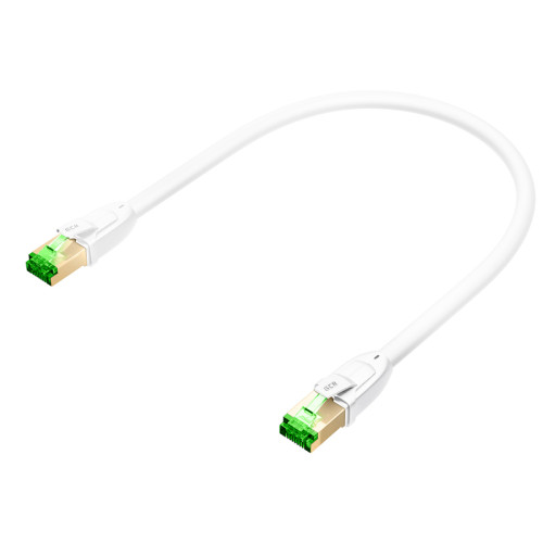 GCR Патч-корд PROF кат.8 ethernet  3.0m SF/FTP, RJ45, медь, 40 Гбит/с, 26 AWG, белый, литой, экранированные коннекторы 24K GOLD, T568B, GCR-55901