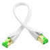 GCR Патч-корд LSZH PROF плоский прямой 2.0m, FTP, кат.8 ethernet, RJ45, медь, 30 AWG, белый, литой, экранированные коннекторы 24K GOLD, T568B, GCR-55858