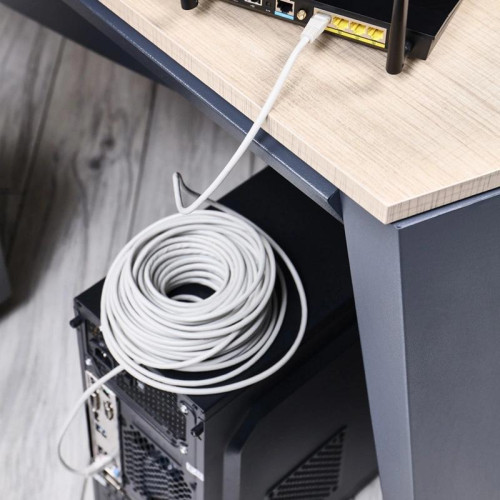 Патч-корд Rexant 18-1012 UTP RJ-45 вил.-вилка RJ-45 кат.5E 25м серый ПВХ