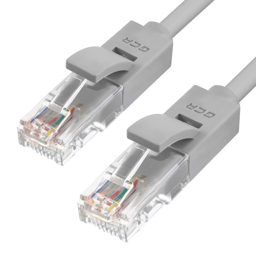 GCR Патч-корд прямой 0.8m UTP кат.5e, серый, 24 AWG, литой, ethernet high speed 1 Гбит/с, RJ45, T568B, GCR-LNC03-0.8m