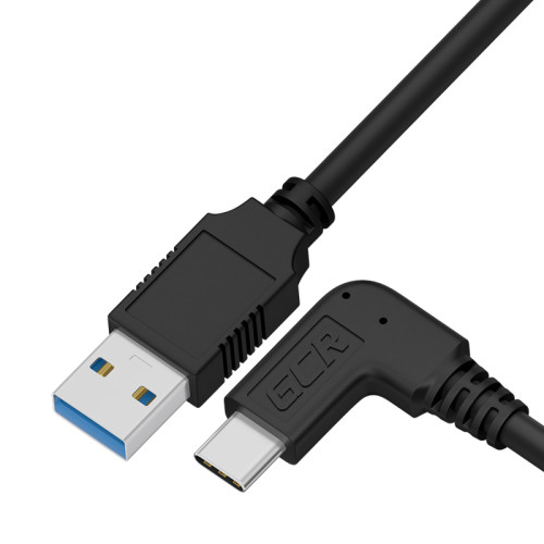 GCR Кабель интерфейсный USB 3.0 (USB 3.2 Gen 1) Type C 3.0m, АМ / CM угловой, 5 Гбит/с, черный,  GCR-54770