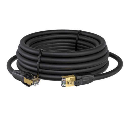 GCR Патч-корд PROF прямой 10.0m, FTP медь кат.6, позолоч. контакты и  коннектор, 25 AWG, Deluxe ethernet high speed 10 Гбит/с, RJ45, T568B, GCR-52551