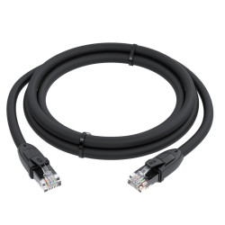 GCR Патч-корд прямой 15.0m UTP кат.6, черный, 24 AWG, ethernet high speed, RJ45, T568B, GCR-52537