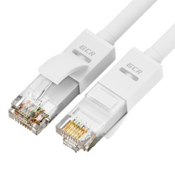 GCR Патч-корд прямой 5.0m UTP кат.5e, белый, 24 AWG, литой, ethernet high speed 1 Гбит/с, RJ45, T568B, GCR-56925