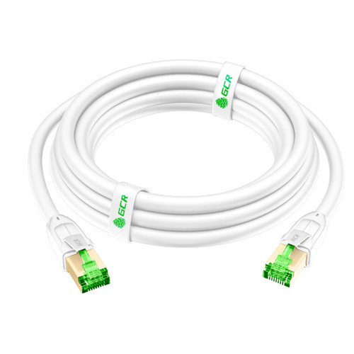GCR PRO Патч-корд  LSZH PROF кат.8 ethernet  50.0m S/FTP, RJ45, медь, 40 Гбит/с, 26 AWG, белый, литой, экранированные коннекторы 24K GOLD, T568B, GCR-56801