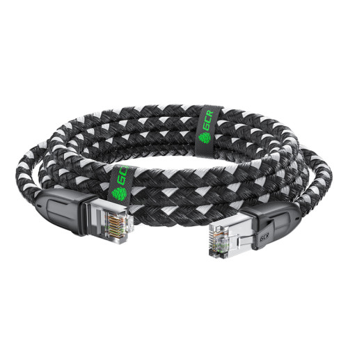 GCR Патч-корд PROF прямой 10.0m, UTP медь кат.6, STRONG черно-белый нейлон, ethernet high speed 10 Гбит/с, T568B, GCR-52780 GCR Патч-корд PROF прямой 10.0m, UTP медь кат.6, STRONG черно-белый нейлон, ethernet high speed 10 Гбит/с, T568B, GCR-52780