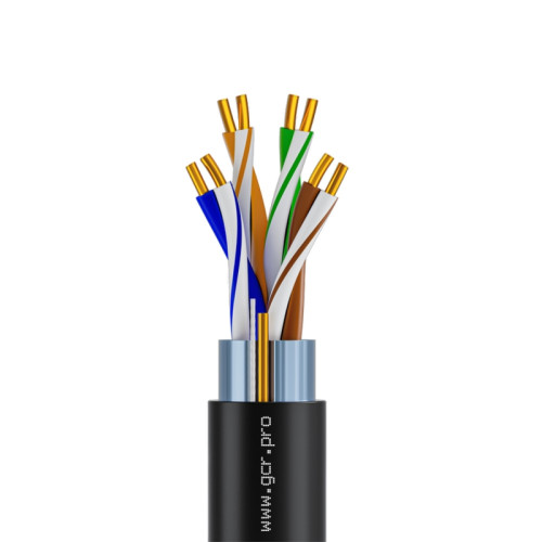 GCR Кабель витая пара 5e F/UTP PVC(черный) 50м медь одножильный(Solid), GCR-57917