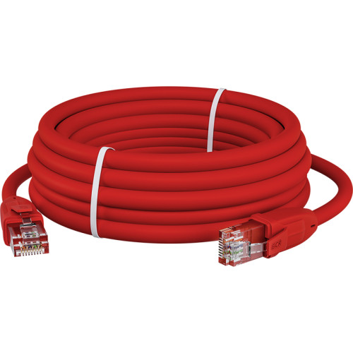 GCR Патч-корд прямой 15.0m UTP кат.6, красный, 24 AWG, ethernet high speed, RJ45, T568B, GCR-52709