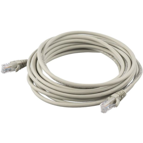 Патч-корд/ Патч-корд GoPower RJ-45 (m)-RJ-45 (m) 5.0м кат.5е ПВХ 26AWG CCA серый в пакете (1/50)