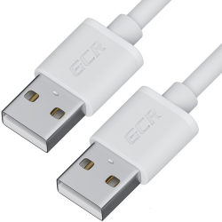 GCR Кабель 0.75m USB AM/AM, белый, 28/28 AWG, экран, морозостойкий, GCR-52223