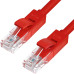 Greenconnect Патч-корд прямой, малодымный LSZH 0.5m UTP кат.6, красный, 24 AWG, литой, ethernet high speed, RJ45, T568B, GCR-50711